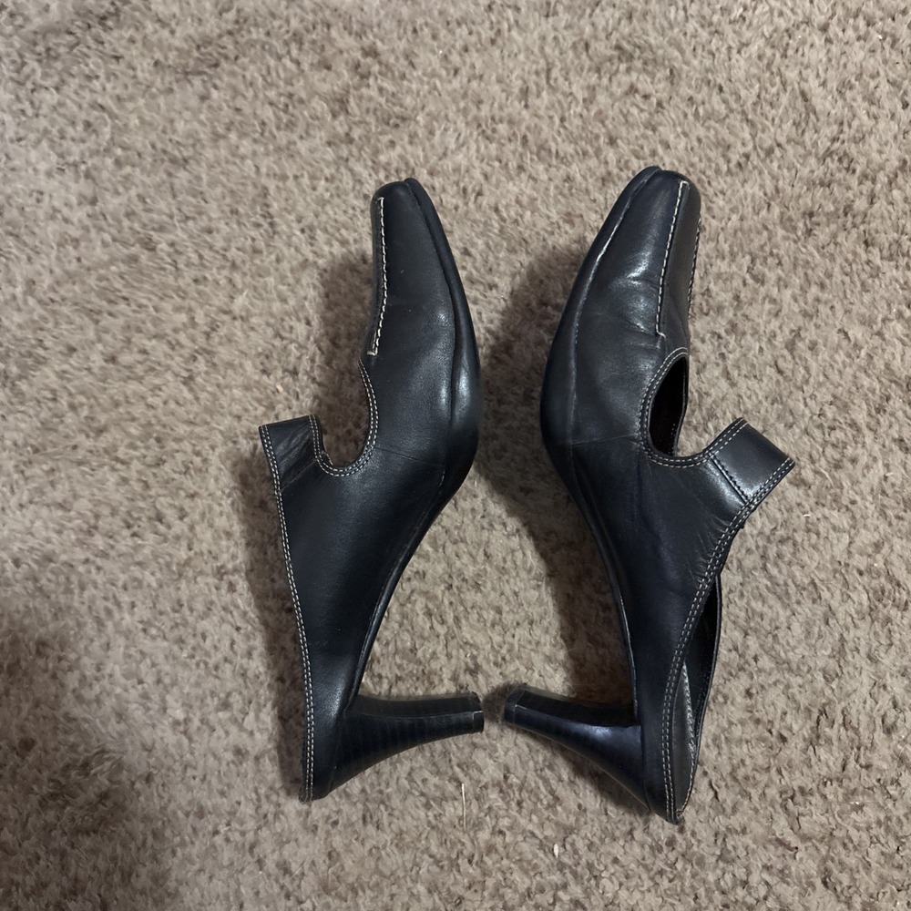 A2 By Aerosols Mary Jane Mules Women's 8.5 M Black Leather Career Shoes - Picture 6 of 10